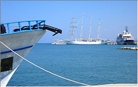 Rethymnon: Der Star Clipper im neuen Hafen